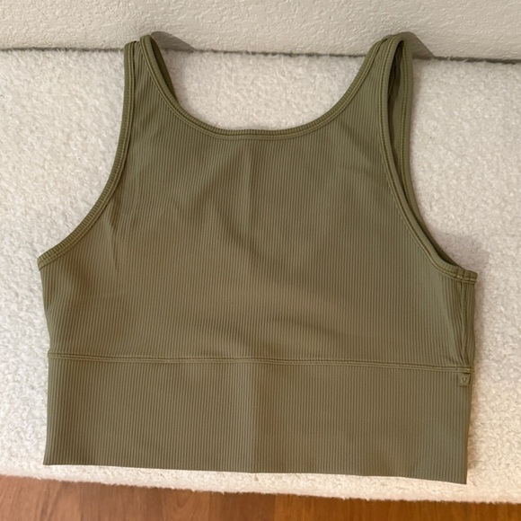 EUC Lululemon Athletica Power Pivot Tank Bronze Green size 10 Ribbed Tank - Picture 4 of 7